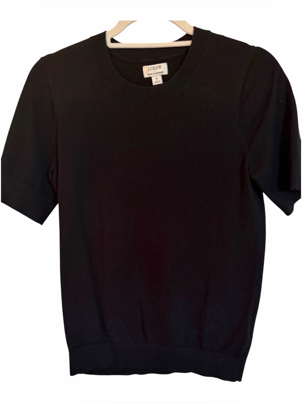 🖤 J. CREW Black Cashmere-Blend Short Sleeve Top